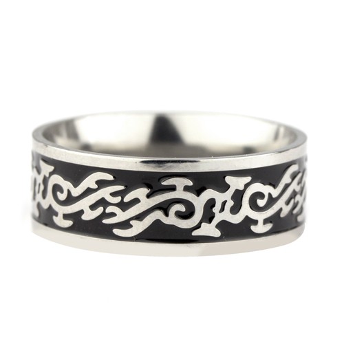 Ring Silver Lines On Black Edelstahl - vergleichen und g&uuml;nstig kaufen